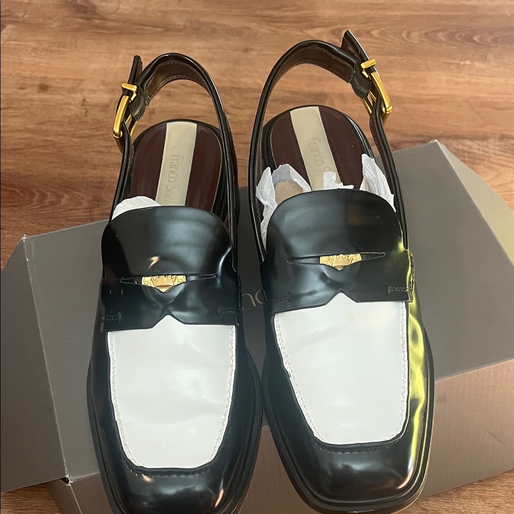Black and White Franco Sarto Loafers